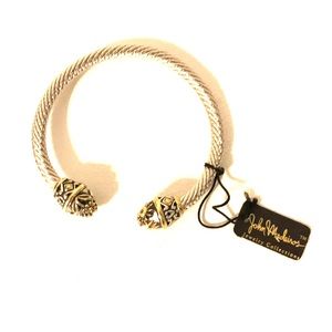 John Medeiros gold two tone wire cuff